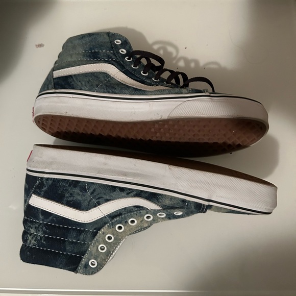 Vans Sk8-Hi Reissue Blue Denim Acid Wash Sneakers Unisex Fit Men's 7.5 Women’s 9 - Picture 5 of 6